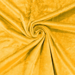 Minky Smooth Soft Solid Plush Faux Fake Fur Fabric Polyester- Sold by the yard - Canary Yellow