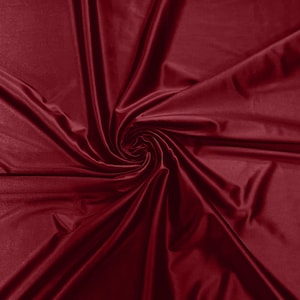 Heavy Shiny Satin Stretch Spandex Fabric/58 Inches Wide/Prom/Wedding/Cosplays - Cranberry