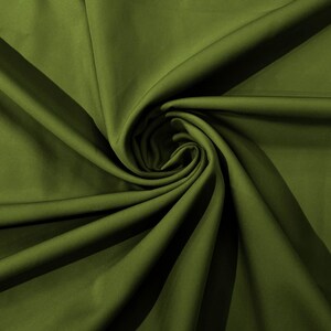 Dull 4 Way Stretch Crepe Fabric/Medium Crepe-Bridal Fabric/Apparel Fabric/Polyester Crepe-Spandex - Olive Green