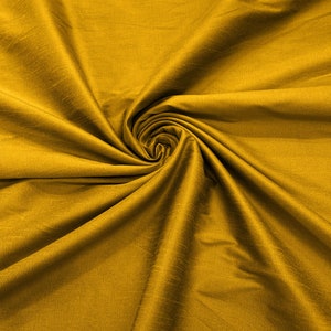 Dark Gold - Polyester Dupioni Faux Silk Fabric/ 55” Wide/Wedding Fabric/Home Decor.