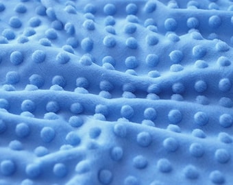 Himmelblau 100% Polyester Minky Dimple Dot Weicher Stoff SEW Craft. 155 cm breit Verkauft als Meterware.