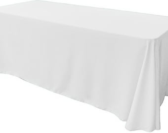 Rechteckige Tischdecke aus Polyester Popeline - Weiss