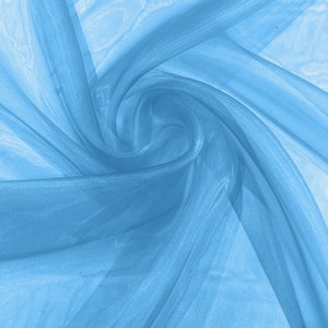 100% Polyester Soft Light Weight, Sheer, See Through Crystal Organza Fabric. 58/60&quot; Wide, Sold By The Yard - Turquoise