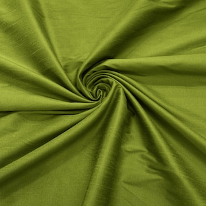 Dark Lime - Polyester Dupioni Faux Silk Fabric/ 55” Wide/Wedding Fabric/Home Decor.
