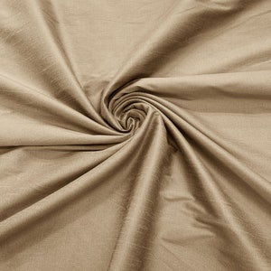 Taupe - Polyester Dupioni Faux Silk Fabric/ 55” Wide/Wedding Fabric/Home Decor.