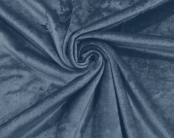 Minky glatt, weich, solide Plüsch Kunstfell Stoff Polyester - Verkauft lose Lagerware - Denim Blue
