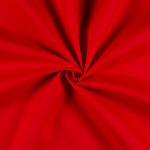 Red Premium Light Weight Poly Cotton Blend Broadcloth Fabric 58-59&quot; Wide Sold By The Yard.