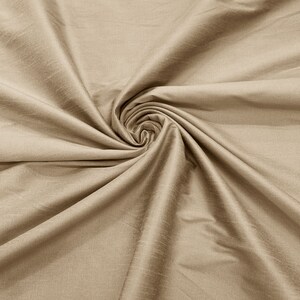 Beige - Polyester Dupioni Faux Silk Fabric/ 55” Wide/Wedding Fabric/Home Decor.