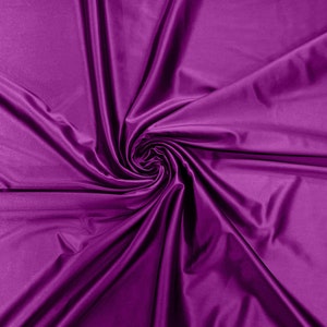 Heavy Shiny Satin Stretch Spandex Fabric/58 Inches Wide/Prom/Wedding/Cosplays - Magenta