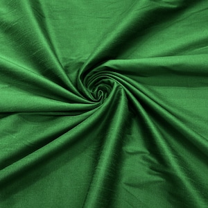Kelly Green - Polyester Dupioni Faux Silk Fabric/ 55” Wide/Wedding Fabric/Home Decor.