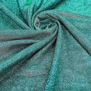 Stretch glitter shimmer 58” wide-Glimmer-Sparkling Fabric-Prom-Nightgown-Sold by the yard - Jade.