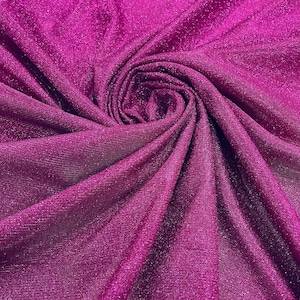 Stretch glitter shimmer 58” wide-Glimmer-Sparkling Fabric-Prom-Nightgown-Sold by the yard - Magenta.