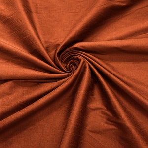 Rust - Polyester Dupioni Faux Silk Fabric/ 55” Wide/Wedding Fabric/Home Decor.