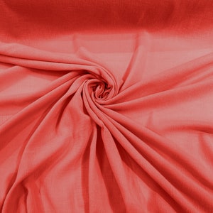 Cotton Gauze Fabric 100% Cotton 48/50&quot; inches Wide Crinkled Lightweight Sold by The Yard - Pucci Coral