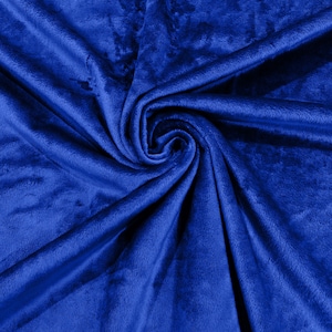 Minky Smooth Soft Solid Plush Faux Fake Fur Fabric Polyester- Sold by the yard - Royal Blue