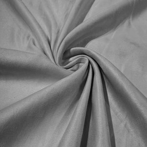 Faux Suede Polyester Fabric/ Micro suede/ 58&quot; Wide/ Upholstery Weight/ Tablecloth/ Bags/ Pouches/ Cosplay/ Costume - Silver
