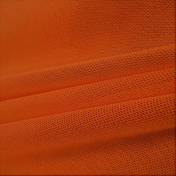 Rust - Solid Stretch Power Mesh Fabric Nylon Spandex. 58/60" Wide, Sold By The Yard.