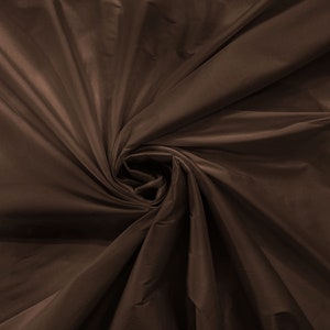 100% Polyester Imitation Silk Taffeta Fabric 55&quot; Wide/Costume/Dress/Cosplay/Wedding - Brown