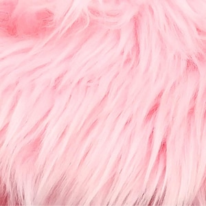 Light Pink Shaggy Faux Fur Fabric by the Yard