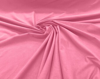 58/60" Wide  Cotton Jersey Spandex Knit Blend 95% Cotton 5 percent Spandex/Stretch Fabric/Costume - Light Pink