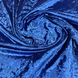 Stretch Crushed Velvet 62 Fabric By The Yard - Royal Blue 