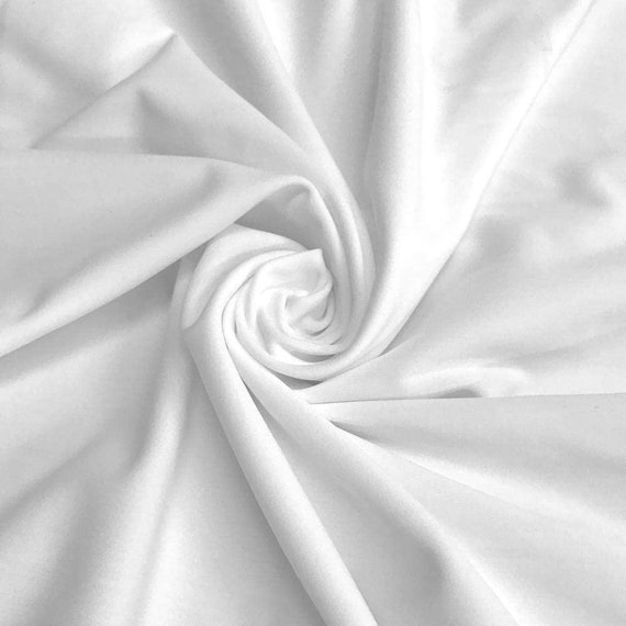 White Shiny Millikin-tricot Nylon Spandex Fabric Way Stretch 58