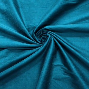 Teal - Polyester Dupioni Faux Silk Fabric/ 55” Wide/Wedding Fabric/Home Decor.