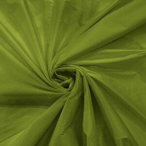 100% Polyester Imitation Silk Taffeta Fabric 55&quot; Wide/Costume/Dress/Cosplay/Wedding - Dark Lime