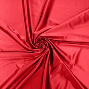 Heavy Shiny Satin Stretch Spandex Fabric/58 Inches Wide/Prom/Wedding/Cosplays - Coral