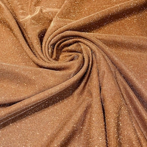 Stretch glitter shimmer 58” wide-Glimmer-Sparkling Fabric-Prom-Nightgown-Sold by the yard - Cinnamon.