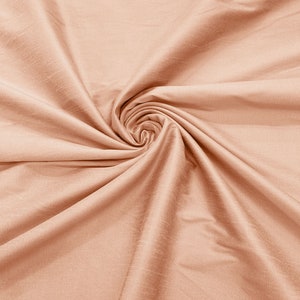 Peach - Polyester Dupioni Faux Silk Fabric/ 55” Wide/Wedding Fabric/Home Decor.