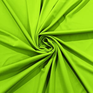 Nylon Spandex Stretch Dull Tricot Medium Weight Fabric for Apparel/4 Way Fabric/Swimwear/Activewear/Sportswear/Costume - Neon Lime.