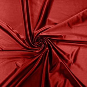 Heavy Shiny Satin Stretch Spandex Fabric/58 Inches Wide/Prom/Wedding/Cosplays - Apple Red