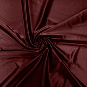 Heavy Shiny Satin Stretch Spandex Fabric/58 Inches Wide/Prom/Wedding/Cosplays - Burgundy