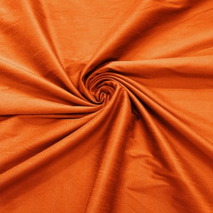 Orange - Polyester Dupioni Faux Silk Fabric/ 55” Wide/Wedding Fabric/Home Decor.
