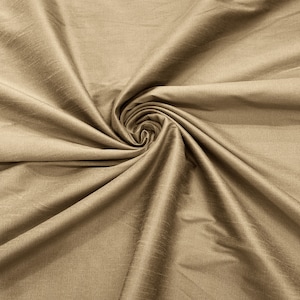 Khaki - Polyester Dupioni Faux Silk Fabric/ 55” Wide/Wedding Fabric/Home Decor.