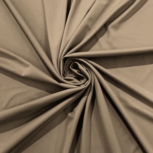 Nylon Spandex Stretch Dull Tricot Medium Weight Fabric for Apparel/4 Way Fabric/Swimwear/Activewear/Sportswear/Costume - Taupe.
