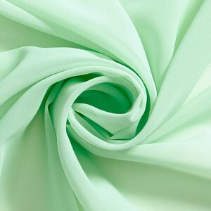 Mint - 100% Polyester Soft Light Weight, Sheer, See Through Chiffon Fabric. 58/60" Wide, Sold By The