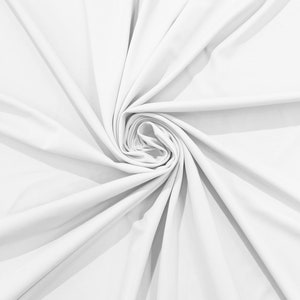 Milliskin Nylon Spandex Stretch Dull Tricot Medium Weight Fabric for Apparel/4 Way Fabric/Swimwear/Activewear/Sportswear/Costume - White