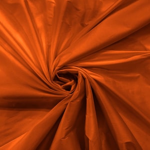 100% Polyester Imitation Silk Taffeta Fabric 55&quot; Wide/Costume/Dress/Cosplay/Wedding - Dark Orange