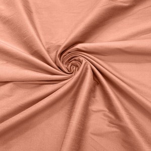 Dark Peach - Polyester Dupioni Faux Silk Fabric/ 55” Wide/Wedding Fabric/Home Decor.