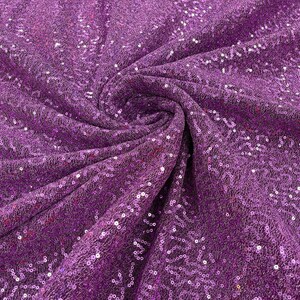 Metallic Tinsel Stretch Lurex Fabric With Sequins/58 Wide. Sold by the yard. Purple