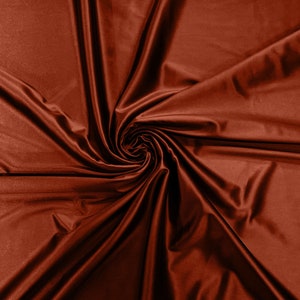 Heavy Shiny Satin Stretch Spandex Fabric/58 Inches Wide/Prom/Wedding/Cosplays - Rust