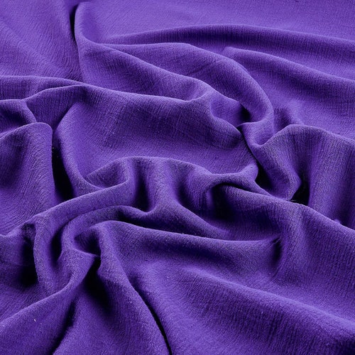 Tecido de gaze de algodão roxo 100% algodão 48/50" polegadas de largura, enrugado, leve, vendido pela The Yard.
