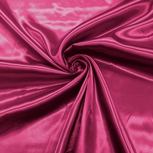 Shiny Charmeuse Satin Fabric for Wedding Dress/Crafts Costumes/58” Wide /Silky Satin - Fuchsia