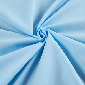 Baby Blue Premium Light Weight Poly Cotton Blend Broadcloth Fabric 58-59&quot; Wide Sold By The Yard.