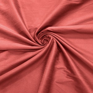 Salmon - Polyester Dupioni Faux Silk Fabric/ 55” Wide/Wedding Fabric/Home Decor.
