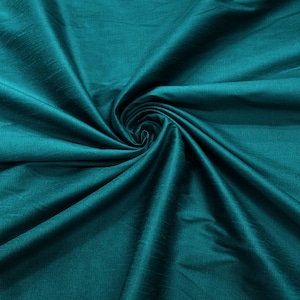 Teal Green - Polyester Dupioni Faux Silk Fabric/ 55” Wide/Wedding Fabric/Home Decor.