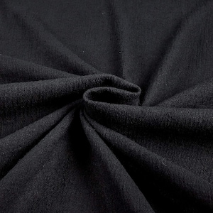 Black Cotton Gauze Fabric 100% Cotton 48/50&quot; inches Wide Crinkled Lightweight Sold by The Yard.