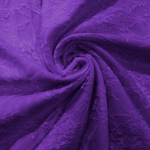 Floral Vintage 4-Way Stretch Lace by the yard - Purple